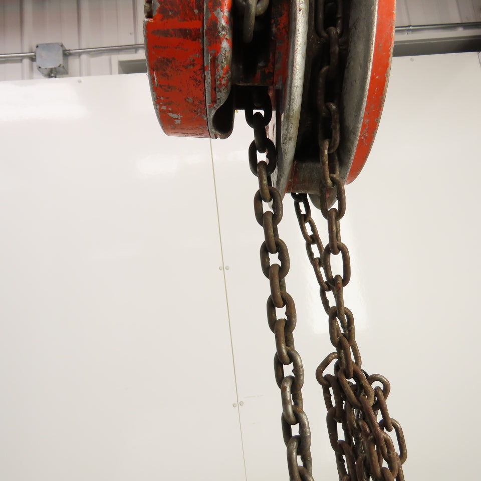 CM Cyclone Model S 1 Ton 2000 LB Manual Chain Fall Hoist 10' Lift 6' Pendant