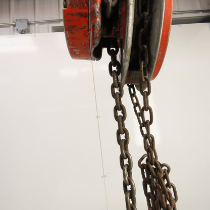 CM Cyclone Model S 1 Ton 2000 LB Manual Chain Fall Hoist 10' Lift 6' Pendant
