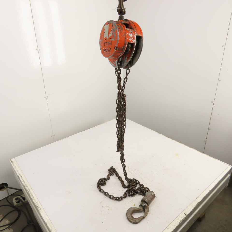 CM Cyclone Model S 1 Ton 2000 LB Manual Chain Fall Hoist 10' Lift 6' Pendant