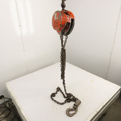 CM Cyclone Model S 1 Ton 2000 LB Manual Chain Fall Hoist 10' Lift 6' Pendant
