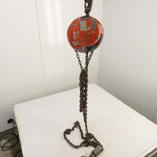 CM Cyclone Model S 1 Ton 2000 LB Manual Chain Fall Hoist 10' Lift 6' Pendant