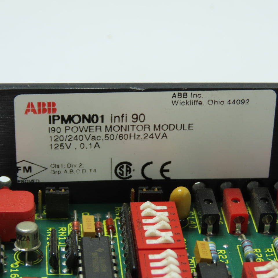 ABB IPMON01 Infi 90 I90 Power Monitor Module 120/240VAC (Parts/Repair)