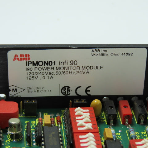 ABB IPMON01 Infi 90 I90 Power Monitor Module 120/240VAC (Parts/Repair)