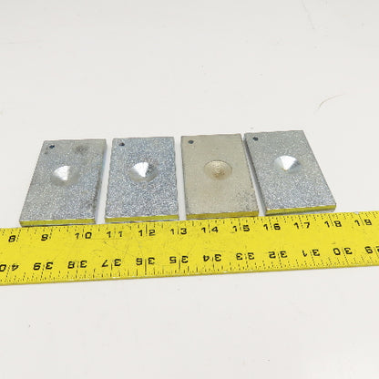 2-3/8" x 4" Hot Dip Galvanized Steel Plate Floor Target Pad 1" Dimple Lot Of 4