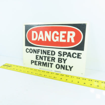 Brady 70249 14" x 10" Fiberglass Sign DANGER CONFINED SPACE ENTER BY PERMIT ONLY