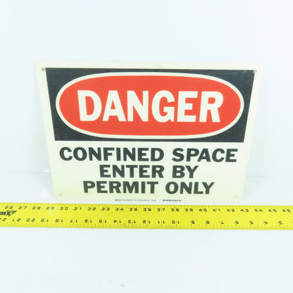Brady 70249 14" x 10" Fiberglass Sign DANGER CONFINED SPACE ENTER BY PERMIT ONLY