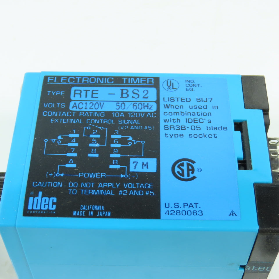 Idec RTE-BS2 Time Delay Relay 120VAC 10A 50/60HZ NEW