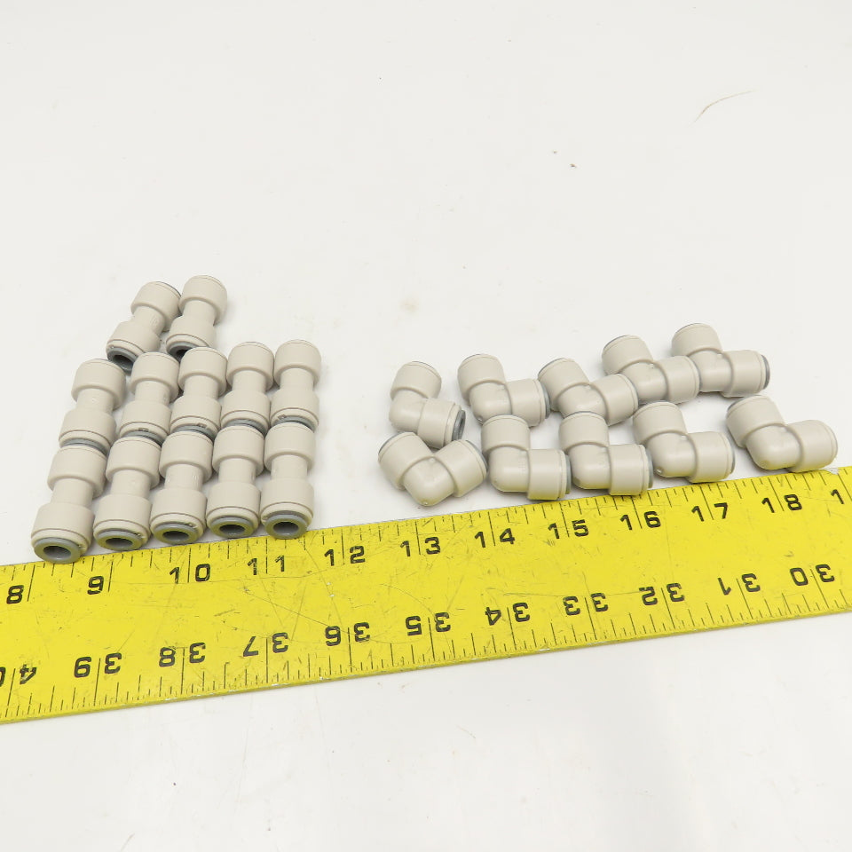 John Guest 8mm x 8mm Push To Connect Nylon Tube Elbow & Couplings Lot Of 22