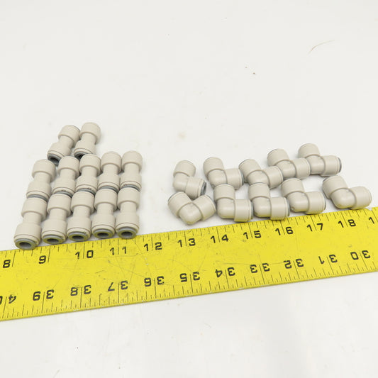 John Guest 8mm x 8mm Push To Connect Nylon Tube Elbow & Couplings Lot Of 22