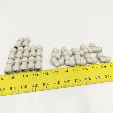 John Guest 8mm x 8mm Push To Connect Nylon Tube Elbow & Couplings Lot Of 22