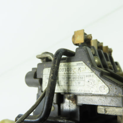 Allen Bradley 709-A0B103 Ser K Size 0 Motor Starter 5HP 120V Coil W/ 1401-N10