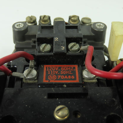 Allen Bradley 709-A0B103 Ser K Size 0 Motor Starter 5HP 120V Coil W/ 1401-N10