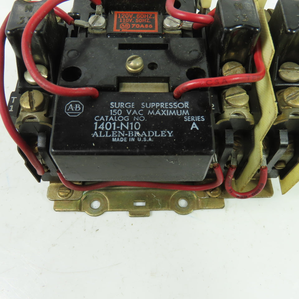 Allen Bradley 709-A0B103 Ser K Size 0 Motor Starter 5HP 120V Coil W/ 1401-N10