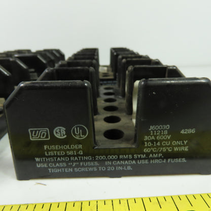 J60030 581-G 3-Pole Fuse Holder 600V 30A Lot Of 6