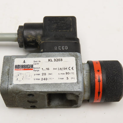 Hoerbiger KL 3203 Pressure Switch 1-16 Bar Adjustable G1/4 240V Max