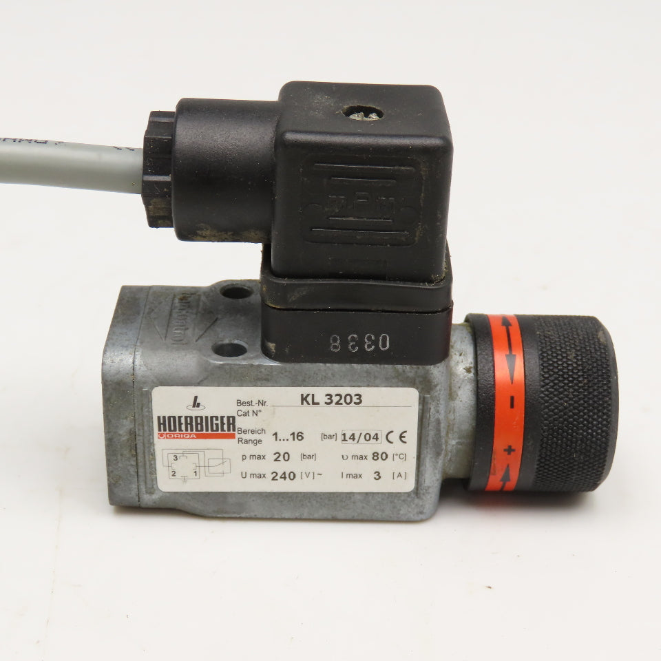 Hoerbiger KL 3203 Pressure Switch 1-16 Bar Adjustable G1/4 240V Max