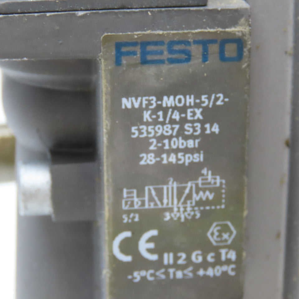 Festo QH-DR-1 B NVF3-MOH-5/2-K1/4-EX 1" NPT Pneumatic Valve Actuator 24VDC