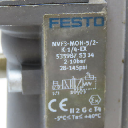 Festo QH-DR-1 B NVF3-MOH-5/2-K1/4-EX 1" NPT Pneumatic Valve Actuator 24VDC