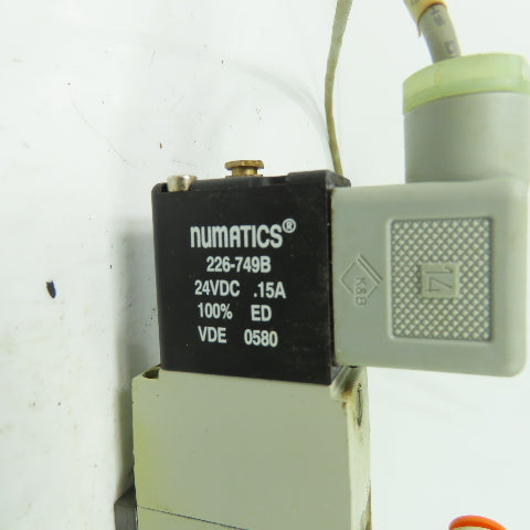 Numatics L12BB552B000061 145PSI Pneumatic Solenoid Valve 1/4" NPT 24VDC Coil