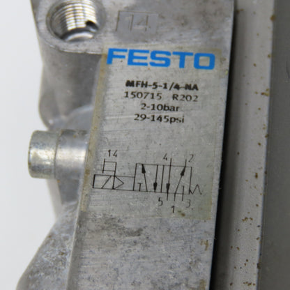 Festo QH-DR-1 B MFH-5-1/4 1" NPT Pneumatic Valve Actuator 24VDC