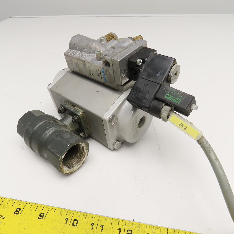 Festo QH-DR-1 B MFH-5-1/4 1" NPT Pneumatic Valve Actuator 24VDC