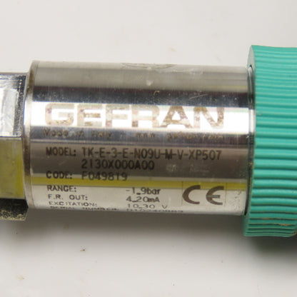 Gefran TK-E-3-E-N09U-M-V-XP507 Pressure Sensor Transducer 10-30V 1/4" NPT