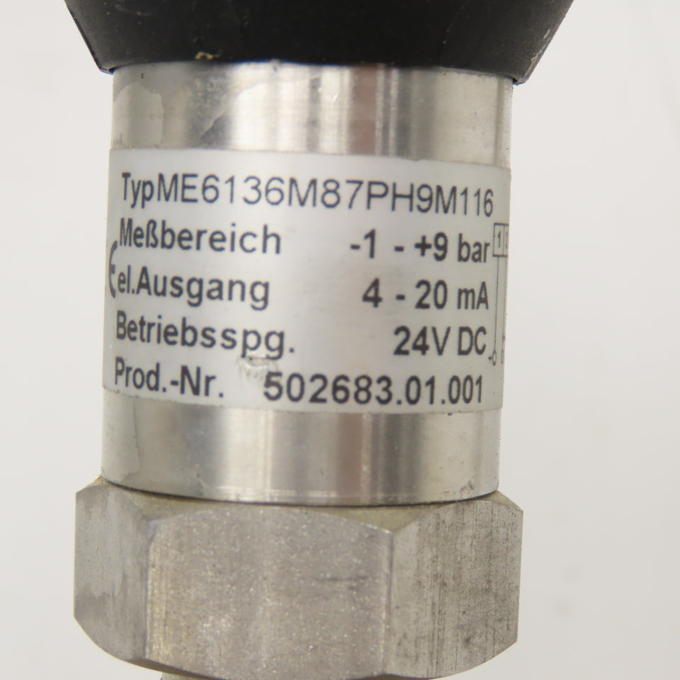 Fischer ME6136M87PH9M116 Pressure Transmitter 24VDC -1 - +9 Bar 1/4" NPT