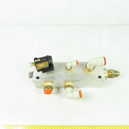 6-3/4"x 2" Aluminum Pneumatic Manifold Distribution Block 7-Port