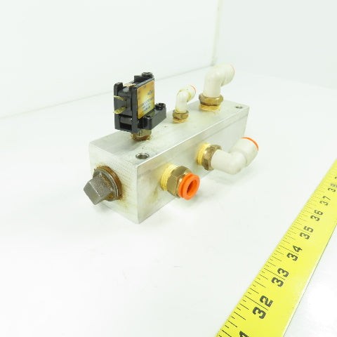 6-3/4"x 2" Aluminum Pneumatic Manifold Distribution Block 7-Port