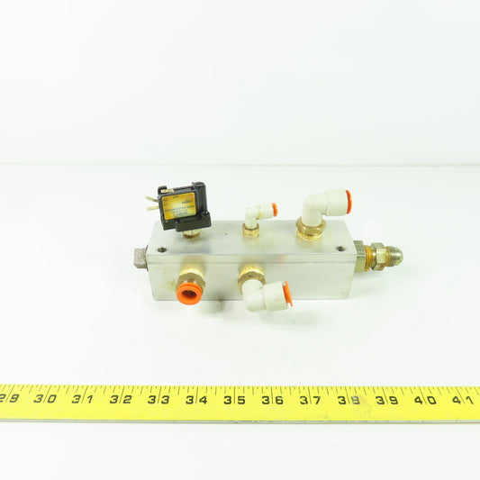 6-3/4"x 2" Aluminum Pneumatic Manifold Distribution Block 7-Port