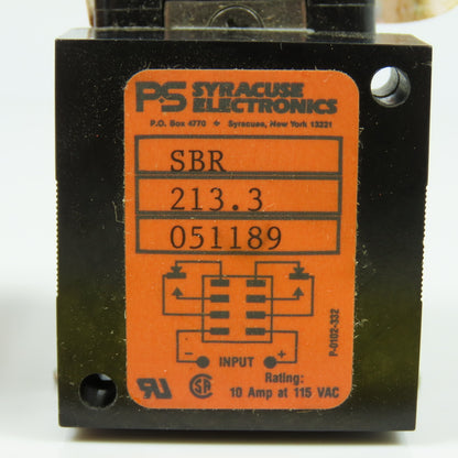 Trane 2701-2263-01-07 Syracuse SBR 213.3 051189 Relay 10A 120V Coil