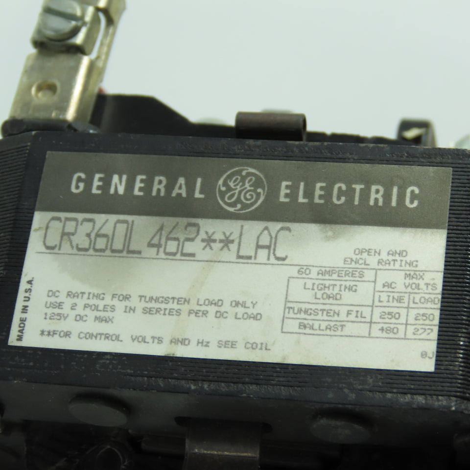 Geberal Electric CR360L462**LAC 60 Amp Lighting Contactor 277/480VAC 240V Coil