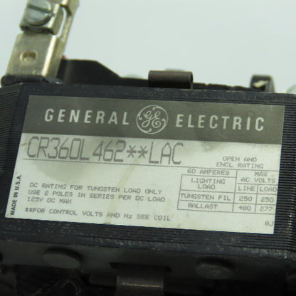 Geberal Electric CR360L462**LAC 60 Amp Lighting Contactor 277/480VAC 240V Coil