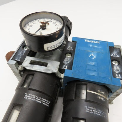 Rexroth 5351330200 LUB. C25i 1/2" NPT Compressed Air Filter Lubricator Regulator