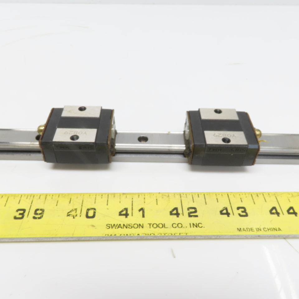 THK Y0B29 11-1/16" OAL Linear Guide Rail W/(2) THKSR15 Bearing Block