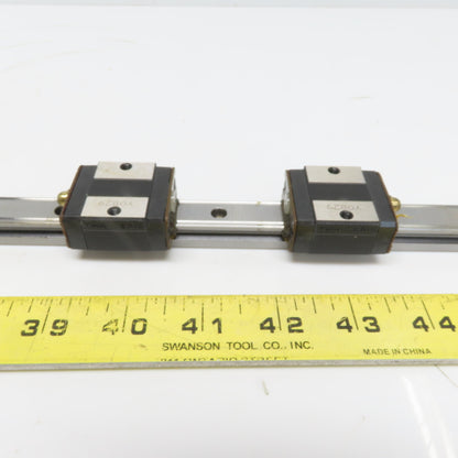 THK Y0B29 11-1/16" OAL Linear Guide Rail W/(2) THKSR15 Bearing Block