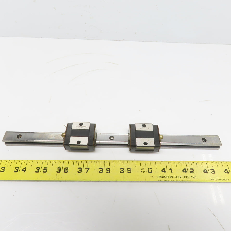 THK Y0B29 11-1/16" OAL Linear Guide Rail W/(2) THKSR15 Bearing Block