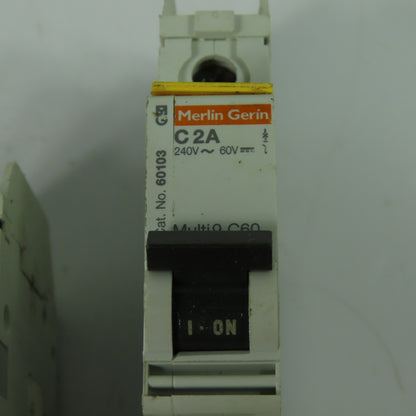 Merlin Gerin 60103 C2A Multi9-C60 Circuit Breaker 240V 10KVA Lot Of 5