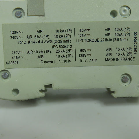Merlin Gerin 60103 C2A Multi9-C60 Circuit Breaker 240V 10KVA Lot Of 5