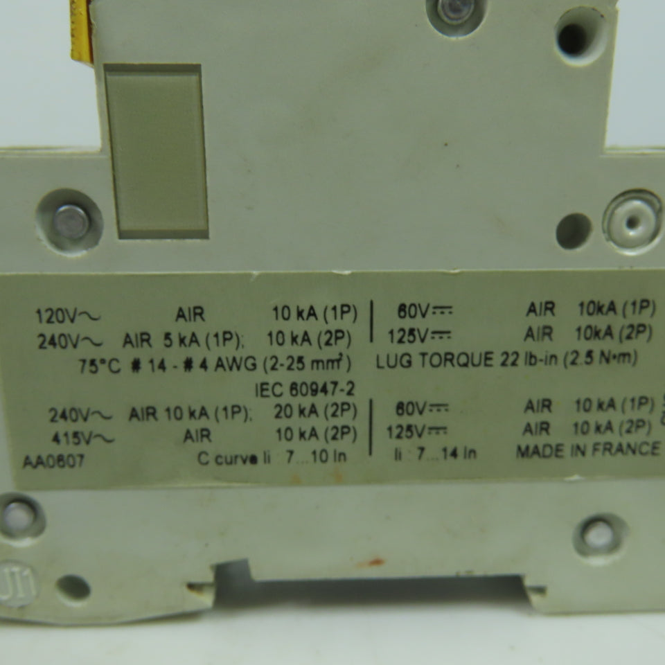 Merlin Gerin 60107 C6A Multi9-C60 Circuit Breaker 240V 10KVA Lot Of 3