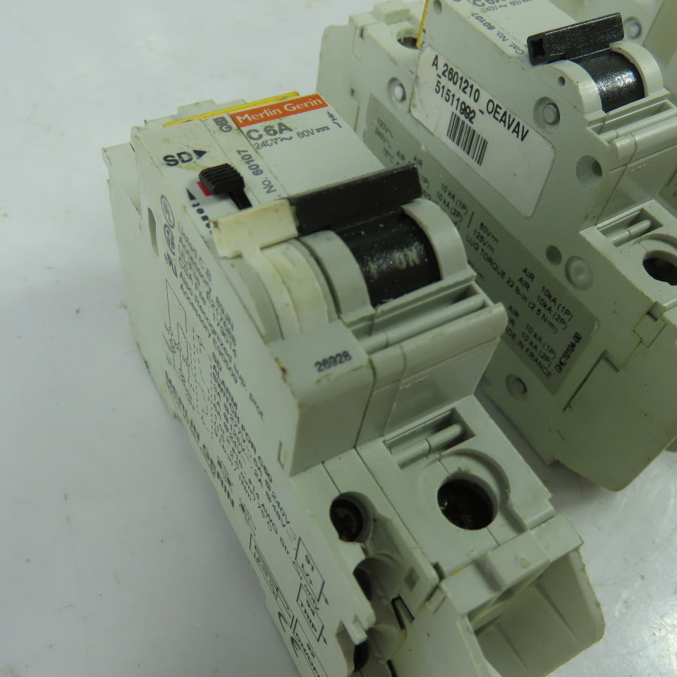 Merlin Gerin 60107 C6A Multi9-C60 Circuit Breaker 240V 10KVA Lot Of 3