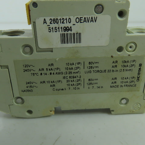 Merlin Gerin 60110 C10A Multi9-C60 Circuit Breaker 240V 10KVA Lot Of 2