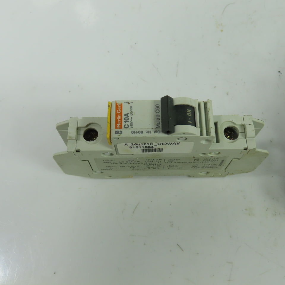 Merlin Gerin 60110 C10A Multi9-C60 Circuit Breaker 240V 10KVA Lot Of 2