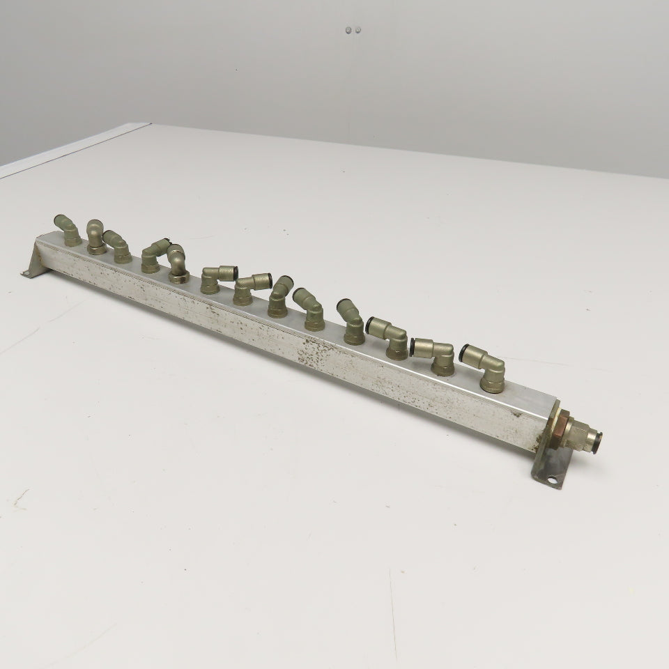 15 Port G1/4 x G1/2 Aluminum Low Pressure Manifold