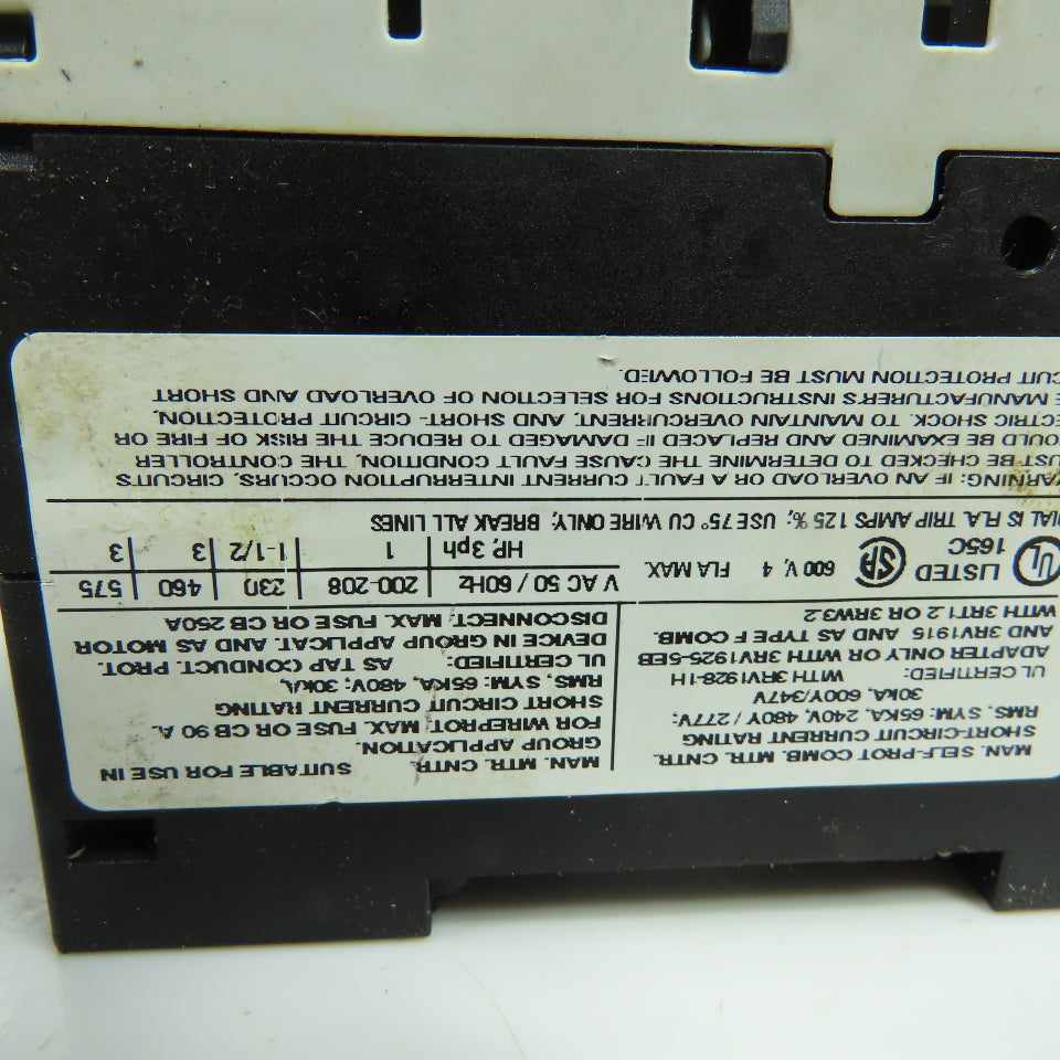 Siemens 3RV1021-1EA10 600V 2.8-4A Manual Motor Controller Lot Of 4