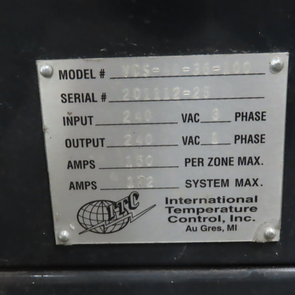 ITC VCS-40-36-100 Visions 3000 Hot Runner Mold Temperature Control System 3PH
