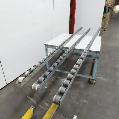2.1" x 1.88" W Poly Skate Wheel Conveyor Roller Rail 10', 12', 125" OAL Lot Of 3