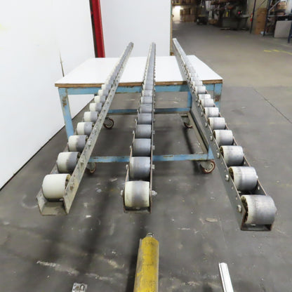 2.1" x 1.88" W Poly Skate Wheel Conveyor Roller Rail 10', 12', 125" OAL Lot Of 3