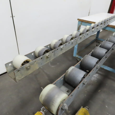 2.1" x 1.88" W Poly Skate Wheel Conveyor Roller Rail 10', 12', 125" OAL Lot Of 3