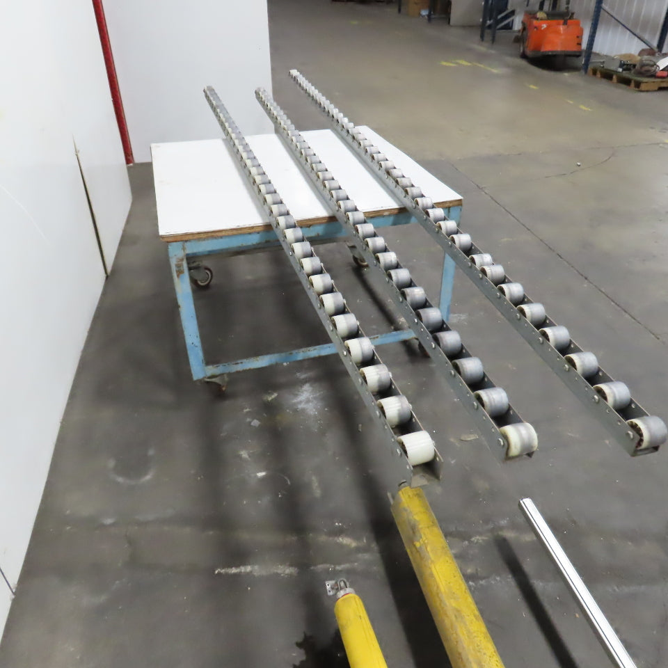 2.1" x 1.88" W Poly Skate Wheel Conveyor Roller Rail 10', 12', 125" OAL Lot Of 3